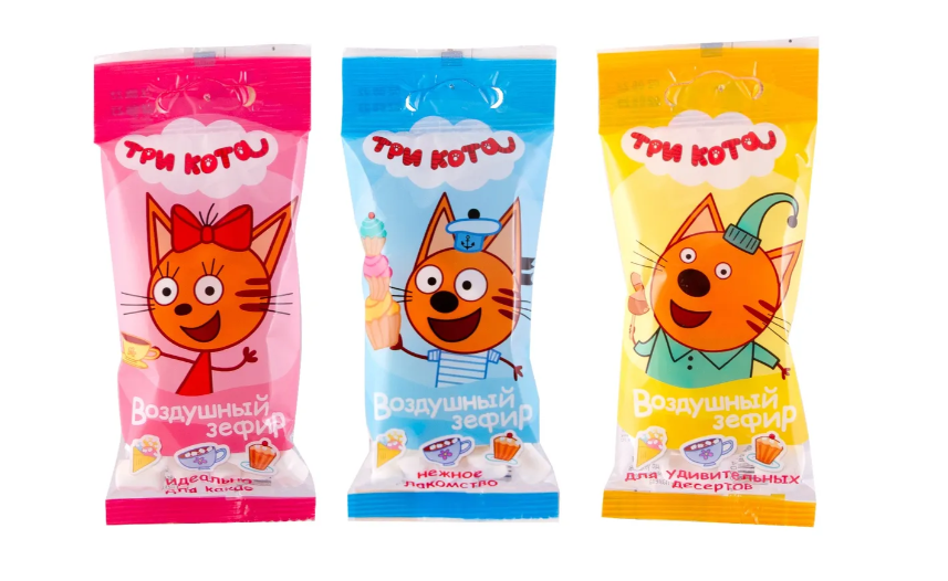 ТРИ КОТА воздушный зефир для какао и десертов,15 гр