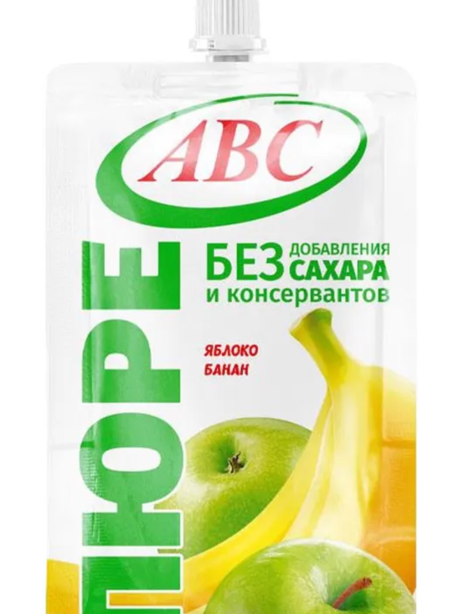Пюре яблочно-банановое АВС 200гр дой-пак