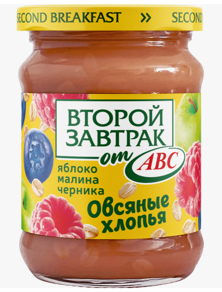 Десерт яблоко-малина-черника-овсяные хлопья 300 гр