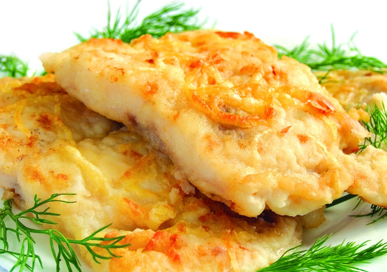 Филе морского языка жареное в сыре
