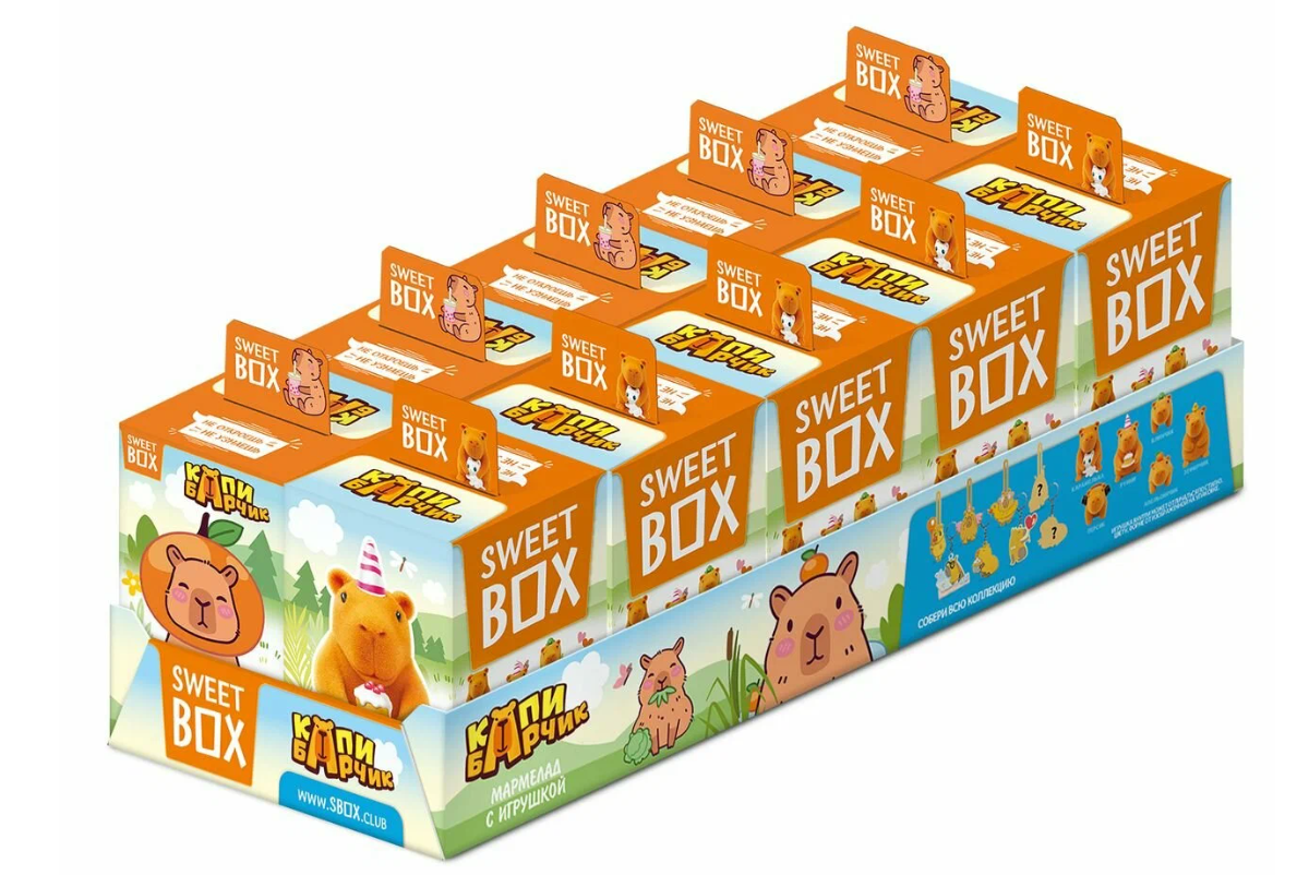 КАПИБАРЧИК SWEET BOX Мармелад с игрушкой/подарком в коробочке 10г.