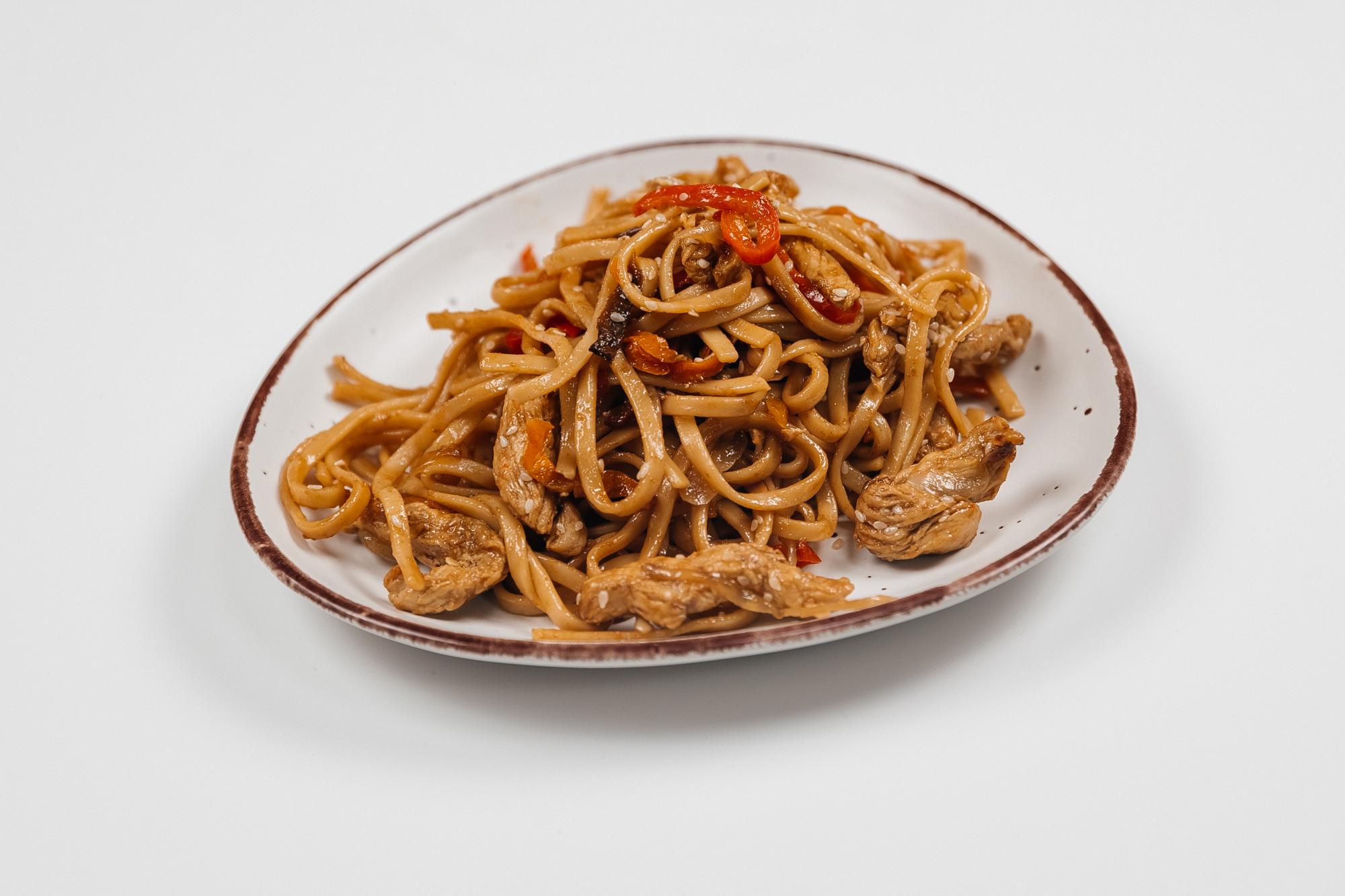 Лапша удон с индейкой терияки