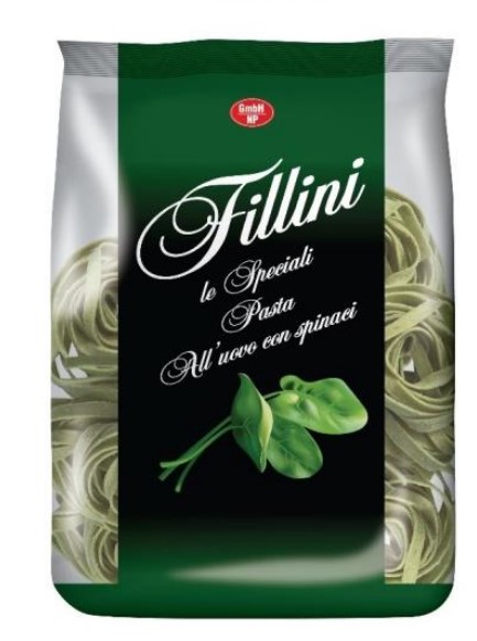 Гнезда FILLINI Фетучини со шпинатом гр.А 300гр. /ООО Нудел Продукт/