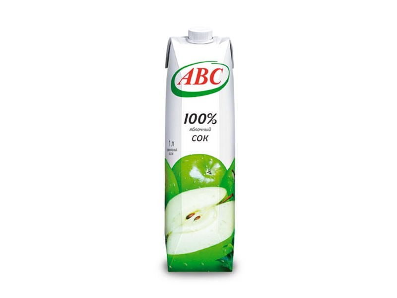 Сок Яблочный 100% АВС 1 литр