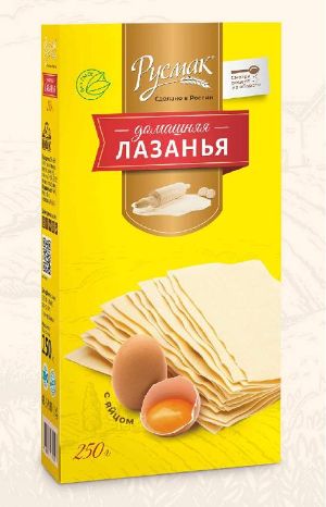 Лапша "РУСМАК" 250 гр. Лазанья домашняя (с яйцом)