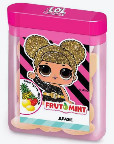 Драже FRUTOMINT фруктовое ассорти в блоках 14г.