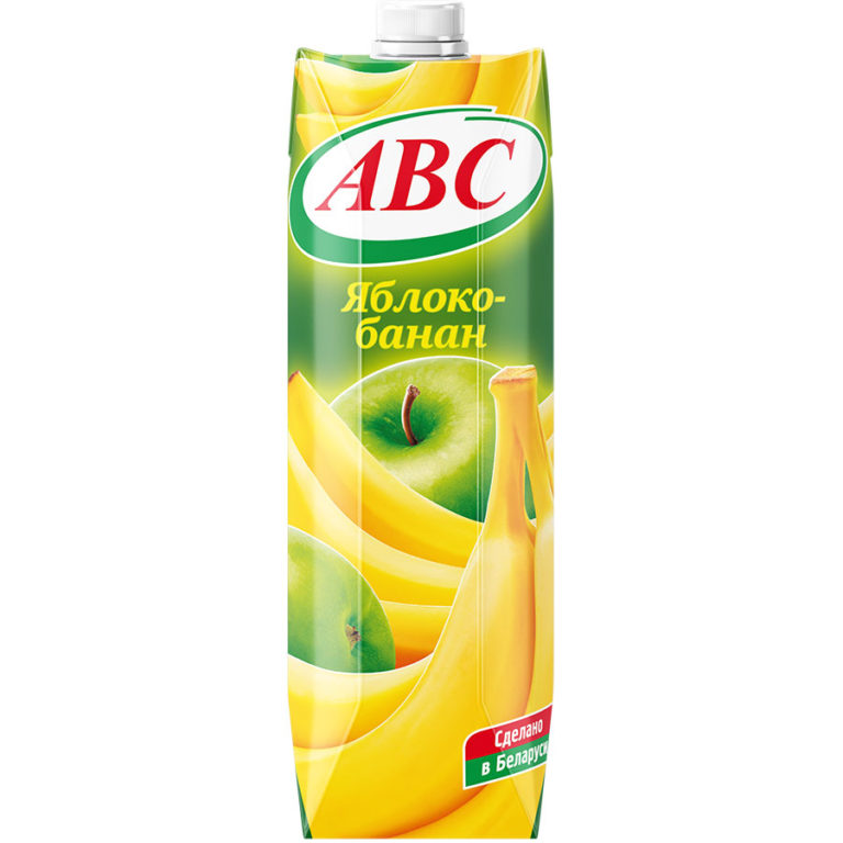 Нектар Яблочно-банановый с мякотью 1л АВС