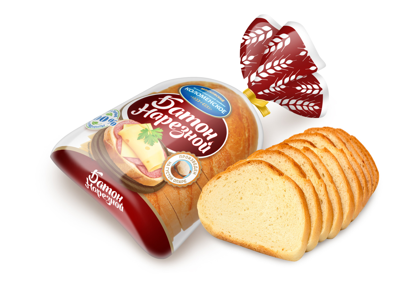 Батон Нарезной в/с половинка в нарезку 0,200 "Коломенский"