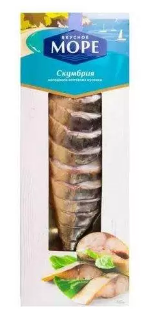 Скумбрия кусочки х\к в\у 200г(СКИН)  \Вкусное море\