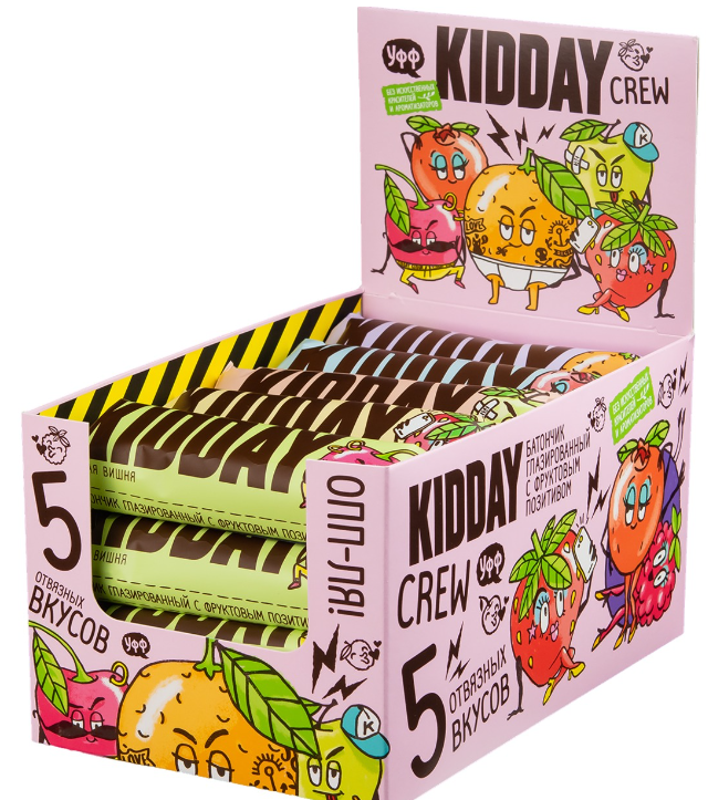 Батончик "KIDDAY" глазированный ассорти,40 гр БЗМЖ