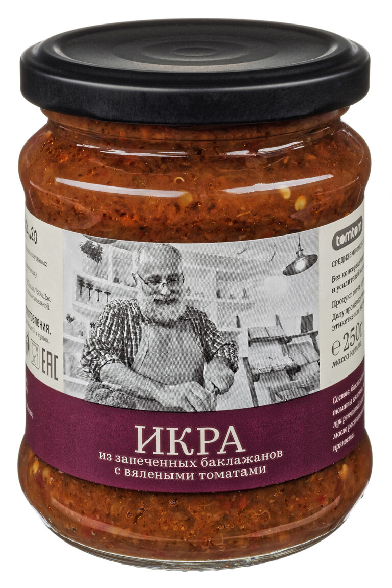 Икра из запеченных баклажанов с вялеными томатами 250 гр