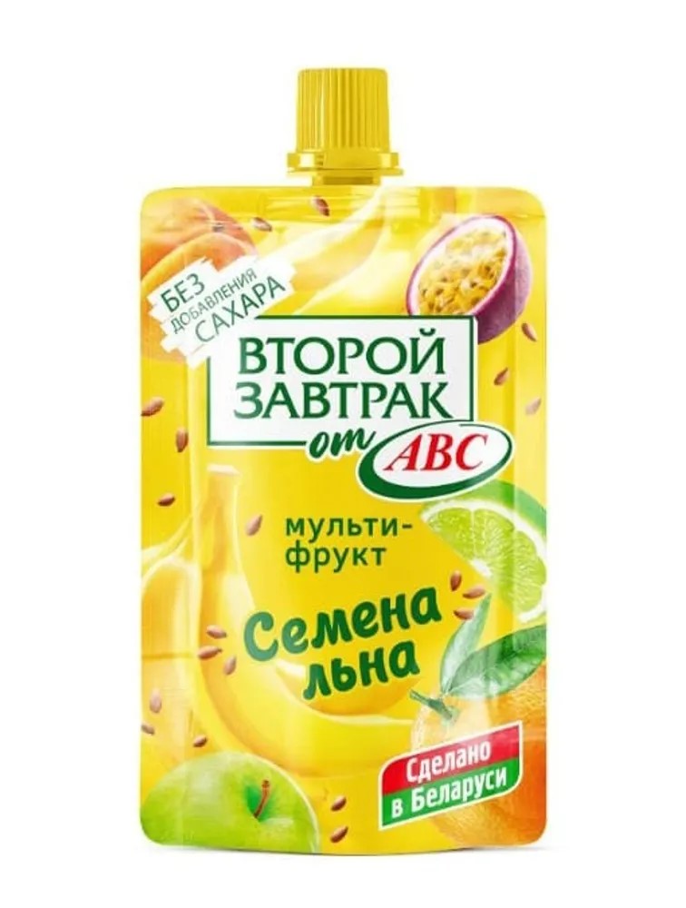 Десерт мультифрукт с семенами льна 200 гр дой/пак АВС ТМ Второй завтрак