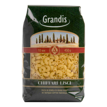 Макароны группы А, в/с, Рожки гладкие Grandis 450гр