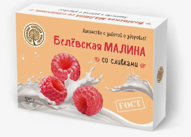 Мармелад Белевская Малина со сливками 320 гр