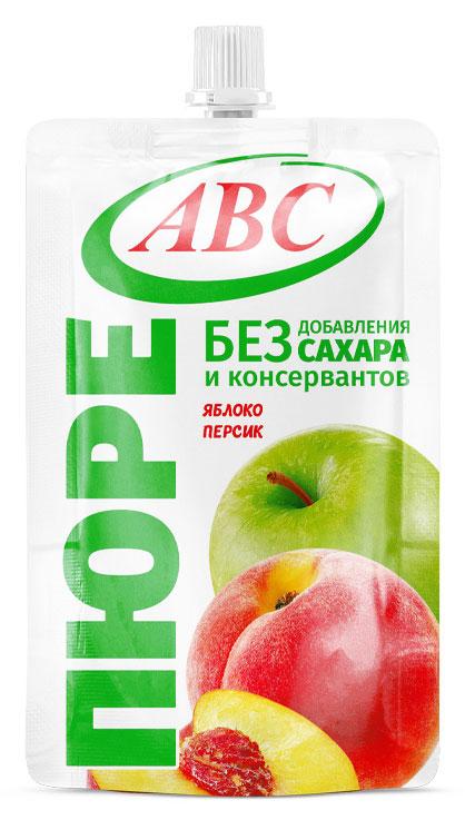 Пюре яблочно-персиковое АВС 200гр дой-пак