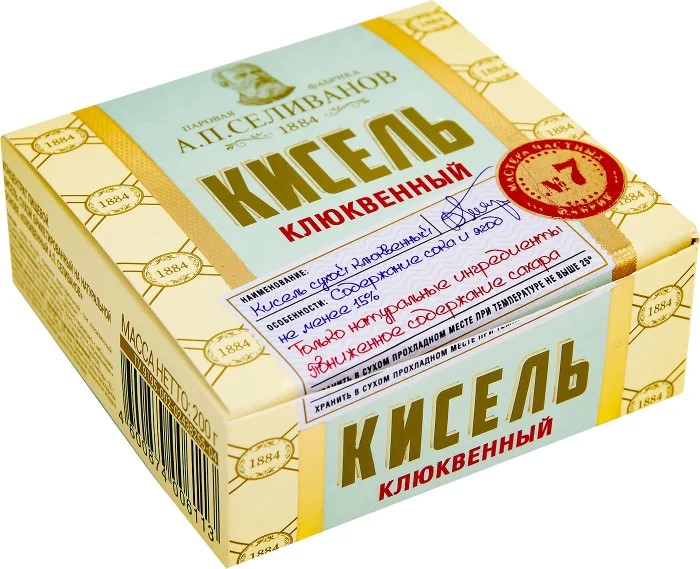 Кисель А.П.СЕЛИВАНОВ клюква брикет 200 гр