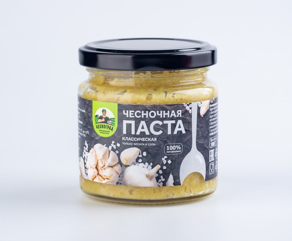 Паста чесночная классическая, 200 гр. ТПК "ЧЕСНОГРАД"