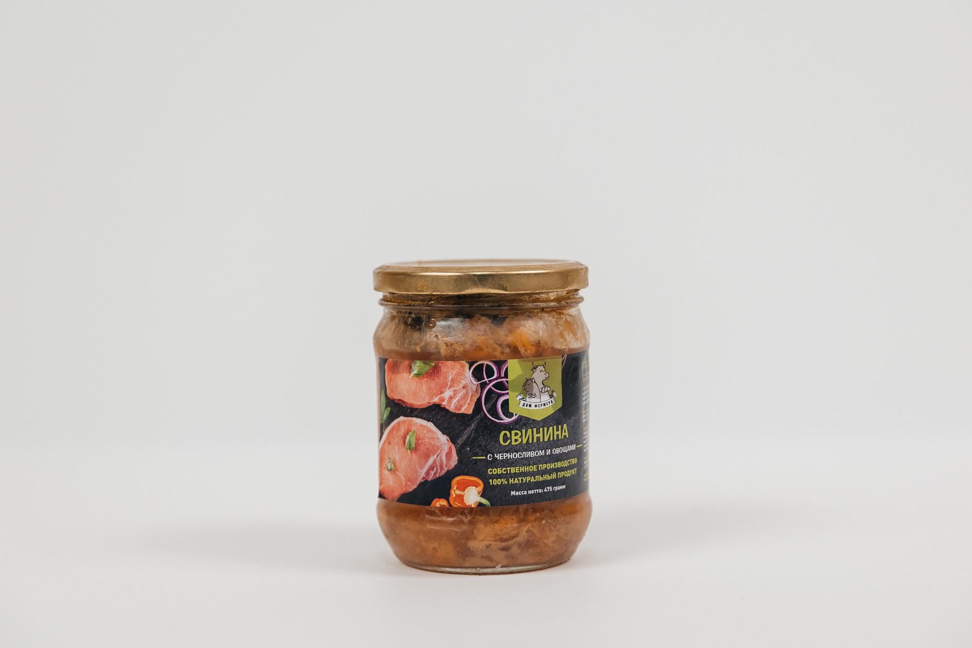 Тушеная свинина с черносливом и овощами, 475 г