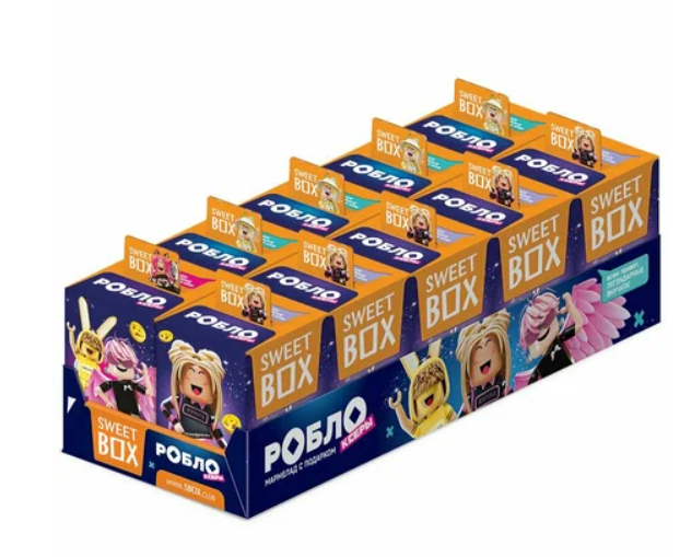 РОБЛОКСЕРЫ КОРЖИК, ЖЕНЯША, БАБКА ШОУ, KVINKA, FIL1KTOP SWEET BOX Мармелад с игрушкой/подарком в коро