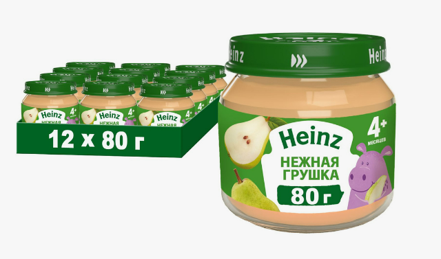 Пюре фруктовое GIPOPO Груша 12*80 г банка
