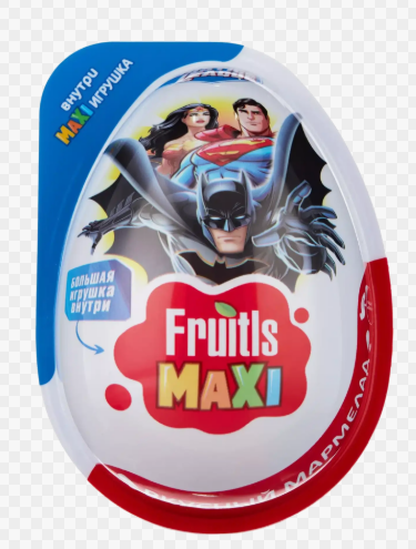 DC JUSTICE LEAGUE FRUITLS MAXI Мармелад в пластиковом яйце с игрушкой, 10г.